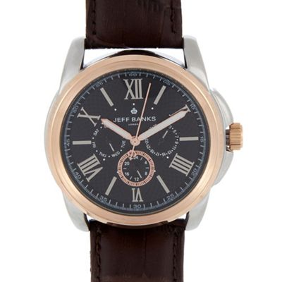 Designer men's brown chronograph watch